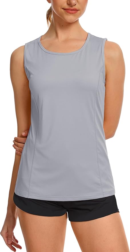TACVASEN Women's UPF 80+ Workout Tank Top Sleeveless Quick Dry Sun Protection Hiking Athletic Gym Yoga Running Shirts