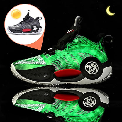 JMFCHI Kids Basketball Shoes High-top Sports Shoes Sneakers Durable Lace-up Non-Slip Running Shoes Secure for Little Kids Big Kids and Boys Girls