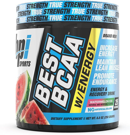 BPI Sports Best BCAA Powder - Muscle Recovery Support - Branched Chain Amino Acids Supplement | Amino Energy Powder for Lean Muscle Growth - Post Workout Recovery Drink - Hydration - Watermelon Ice
