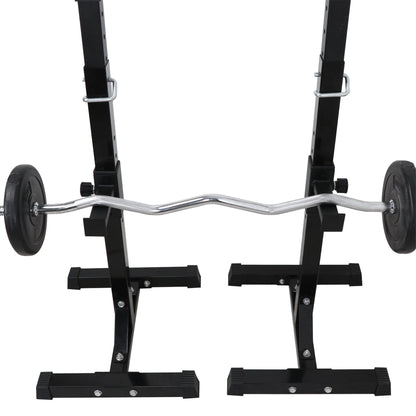 F2C Max Load 550Lbs Pair of Adjustable Squat Rack 41"-66" Sturdy Steel Barbell Rack Free Bench