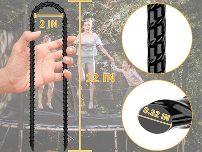 RIY Trampoline Stakes Anchors High Wind 12'' Ground Anchor Heavy Duty Tent Stakes Swing Set Anchors Trampoline Accessories with T Hook - Black 8pcs