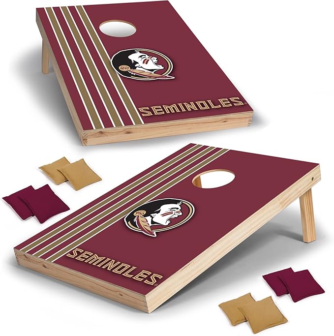 2' x 3' Solid Wood Cornhole Set with Direct Print HD Team Graphics – Great Gift for Any NCAA Fan! Bean Bag Toss Family Outdoor Games