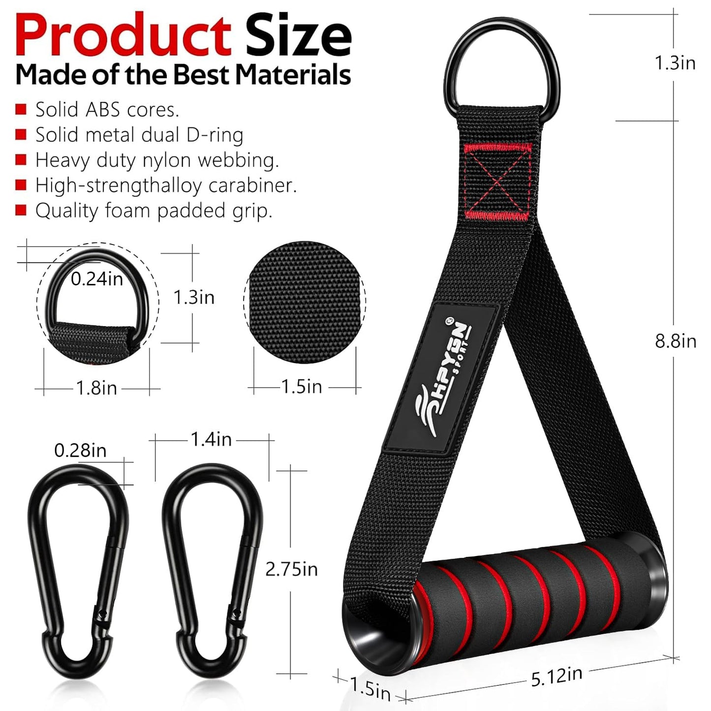 HPYGN Exercise Handles, Replacement Fitness Equipment for Pilates,Yoga,Strength Trainer, Heavy Duty