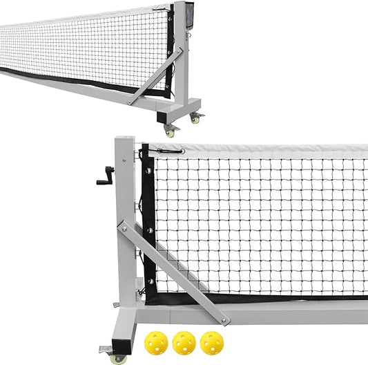 Pro Pickleball Net Portable with Wheels – 22ft Heavy Duty Pickleball Net System with Sturdy