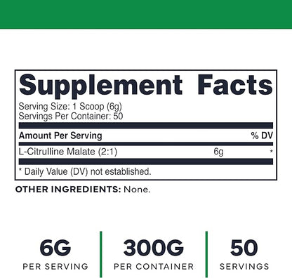Type Zero L-Citrulline Malate Powder 2:1 6X (300g | 6000mg Per Serving | Unflavored) Ultra Clean L Citrulline, Nitric Oxide Booster, Pre Workout - Nitrous Oxide Vasodilator Supplement