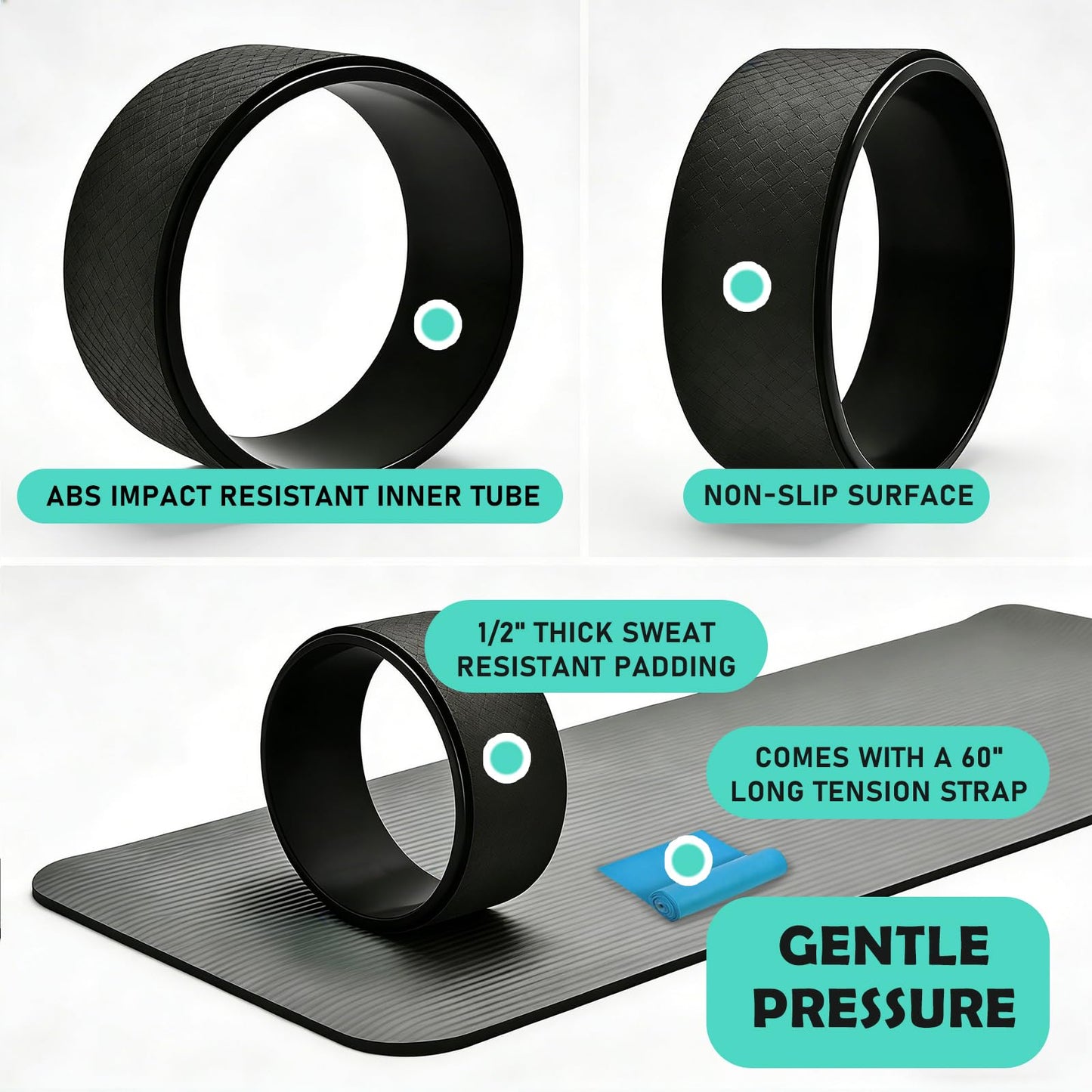NGT 13 inch Yoga Wheel for Back Pain Strongest and Most Comfortable Dharma Yoga Prop Wheel with