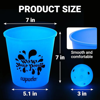 ropoda Giant Yard Pong,Yard Games with Durable Buckets and Balls, Outdoor Game with Carry Bag for The Beach,Lawn, Great Gift Choice for Families（Blue）
