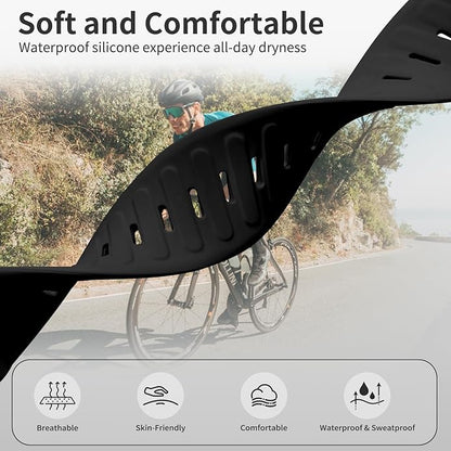 Silicone Sport Band Compatible with Whoop 4.0 Band for Men Women,Soft Comfort Durable Replacement Wristbands for Whoop 5.0 Silicone Bands