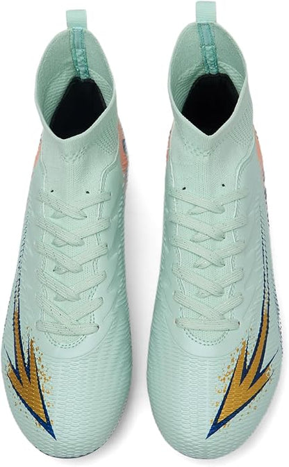 Men's High Top Soccer Shoes FG Long Spikes Adult Football Shoes Lightweight Professional Athletic Training