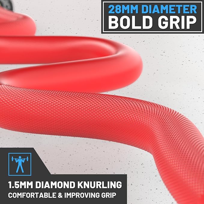 47" Olympic EZ Curl Bar 500-lbs Capacity Steel Barbell Suitable for 2" Weight Plates, 2-Inch Curl Bar for Weight Lifting,Hip Thrusts,Squat,Biceps-Home Gym Weight Bar