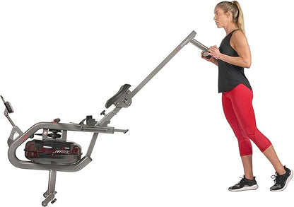 Sunny Health & Fitness Elite Water Rowing Machine with High Dynamic Resistance Vertical Tank, Low-Impact Full-Body Workout and Optional Free SunnyFit App Connectivity