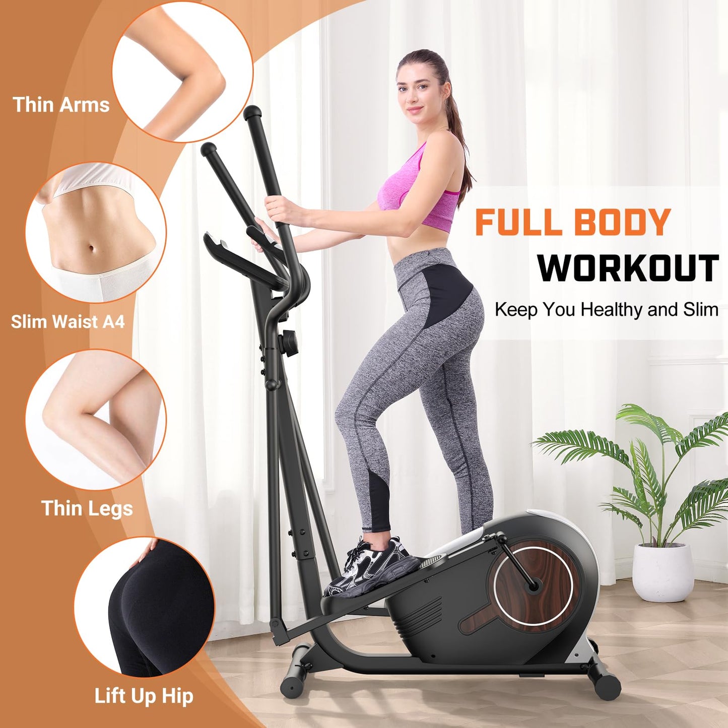 ANCHEER Elliptical Exercise Machine, Elliptical Trainer for Home Gym, Exercise Equipment 500Lbs Max