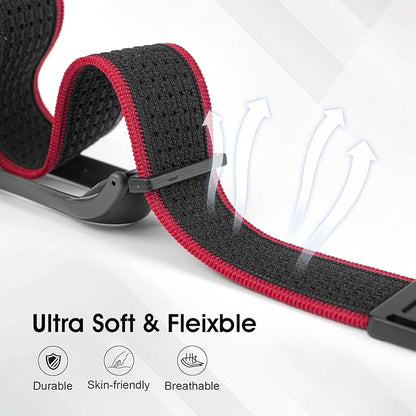 Adjustable Smartwatch Soft Woven Nyon Wristband + Protective Case Base fits for PLAUD AI NotePin Recorder,Upgraded 18mm Pin Notepin Strap for Easy Band Replacement