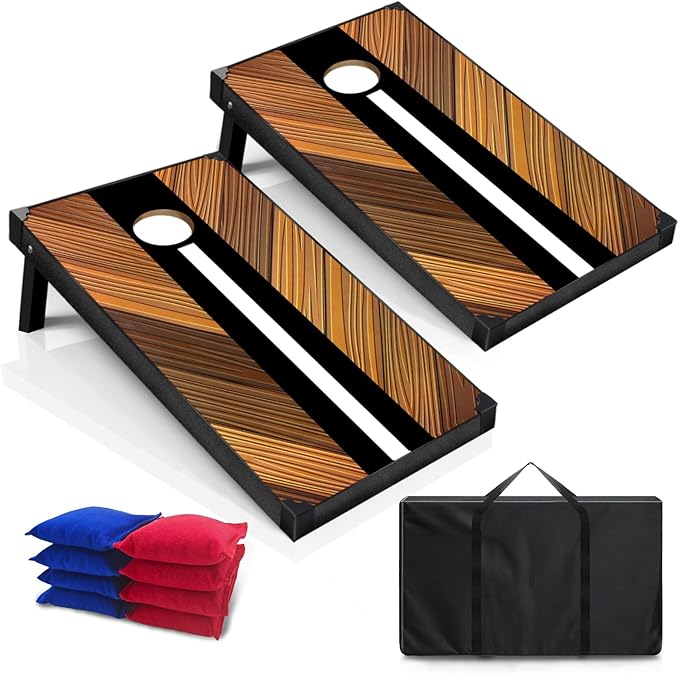 2’x3’ Cornhole Boards Set, Cornhole Outdoor Game Set - Corn Hole Toss Boards Set with 8 Cornhole Bags and 2 Cornhole Boards, Cornhole Sets for Adults Lawn Outside Backyard Games