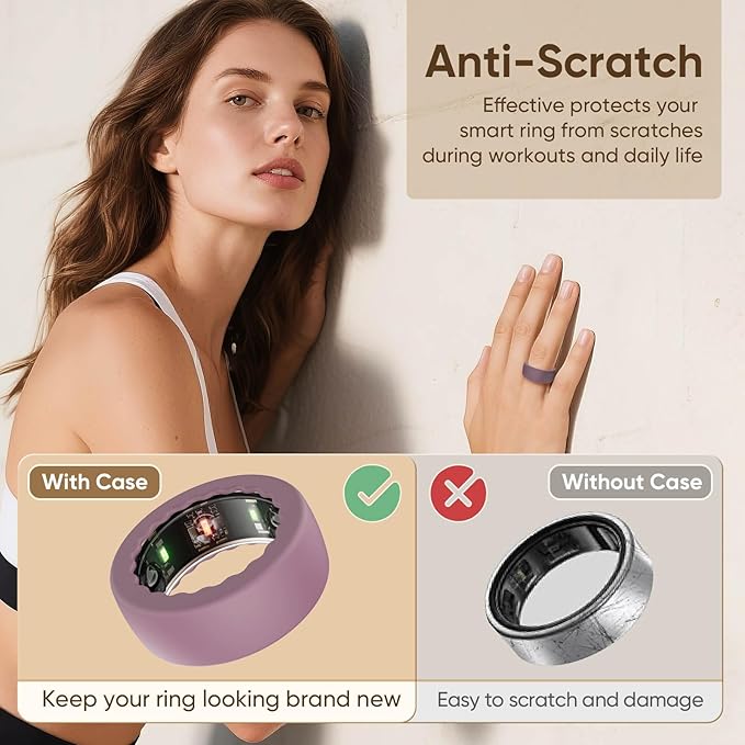 10 Pack Ring Protector Compatible with Oura Ring Cover Gen 4 / Gen 3 / Samsung Galaxy/RingConn/ULTRAHUMAN, Anti-Scratch Elastic Silicone Case for Smartring Men Women Working Out Gym