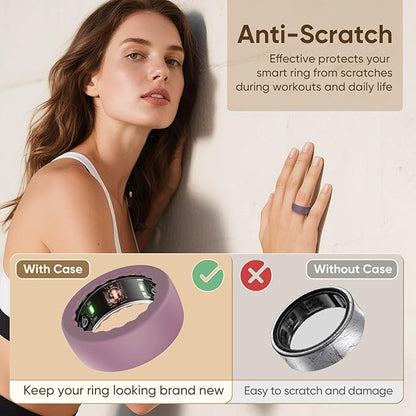 10 Pack Ring Protector Compatible with Oura Ring Cover Gen 4 / Gen 3 / Samsung Galaxy/RingConn/ULTRAHUMAN, Anti-Scratch Elastic Silicone Case for Smartring Men Women Working Out Gym