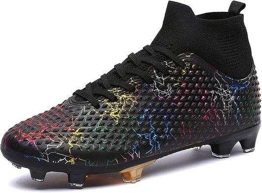 Men's Soccer Shoes High-Top Soccer Cleats Outdoor Breathable Athletic Professional Spikes Youth