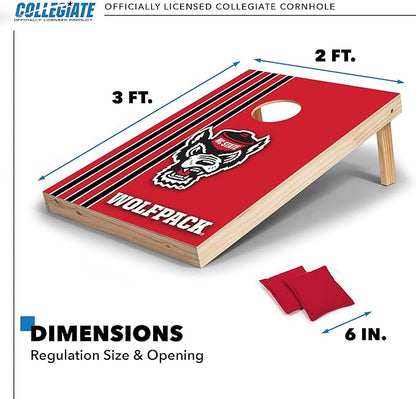 2' x 3' Solid Wood Cornhole Set with Direct Print HD Team Graphics – Great Gift for Any NCAA Fan! Bean Bag Toss Family Outdoor Games