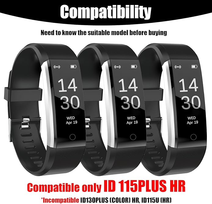 Watch Bands Replacement for ID115plus HR, Very Fit Pro Activity Fitness Tracker Wrist Bands Set, Multicolor Veryfitpro Smart Watch Strap Replacements
