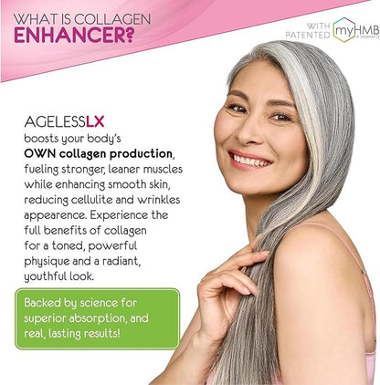 Powder Supplement for Women - with HMB Collagen Enhancer Plus Vitamin D3 with K2, Horsetail and Biotin for Lean Muscle and Stronger Hair and Nails - 30 Powder Packets, Wild Berry