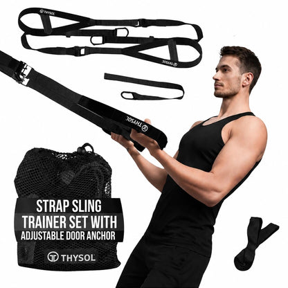 THYSOL Resistance Trainer Pro Xtreme Straps Army | Sling Trainer Set with Adjustable Door Anchor |