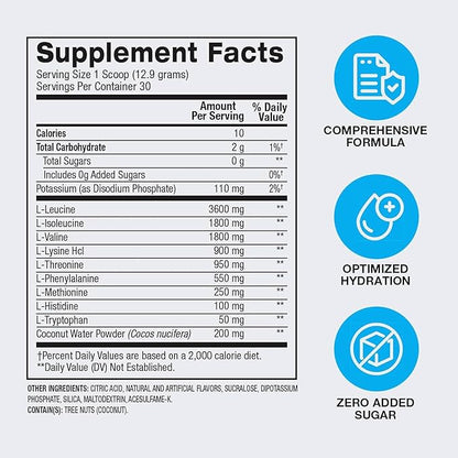 BPI Sports Essential Amino Acids EAA Powder - Pre, Intra & Post Workout Drink - BCAA Powder for Men & Women, EAA + BCAA + Hydration, Advanced Formula with 10g of EAA. (Lemon Berry)