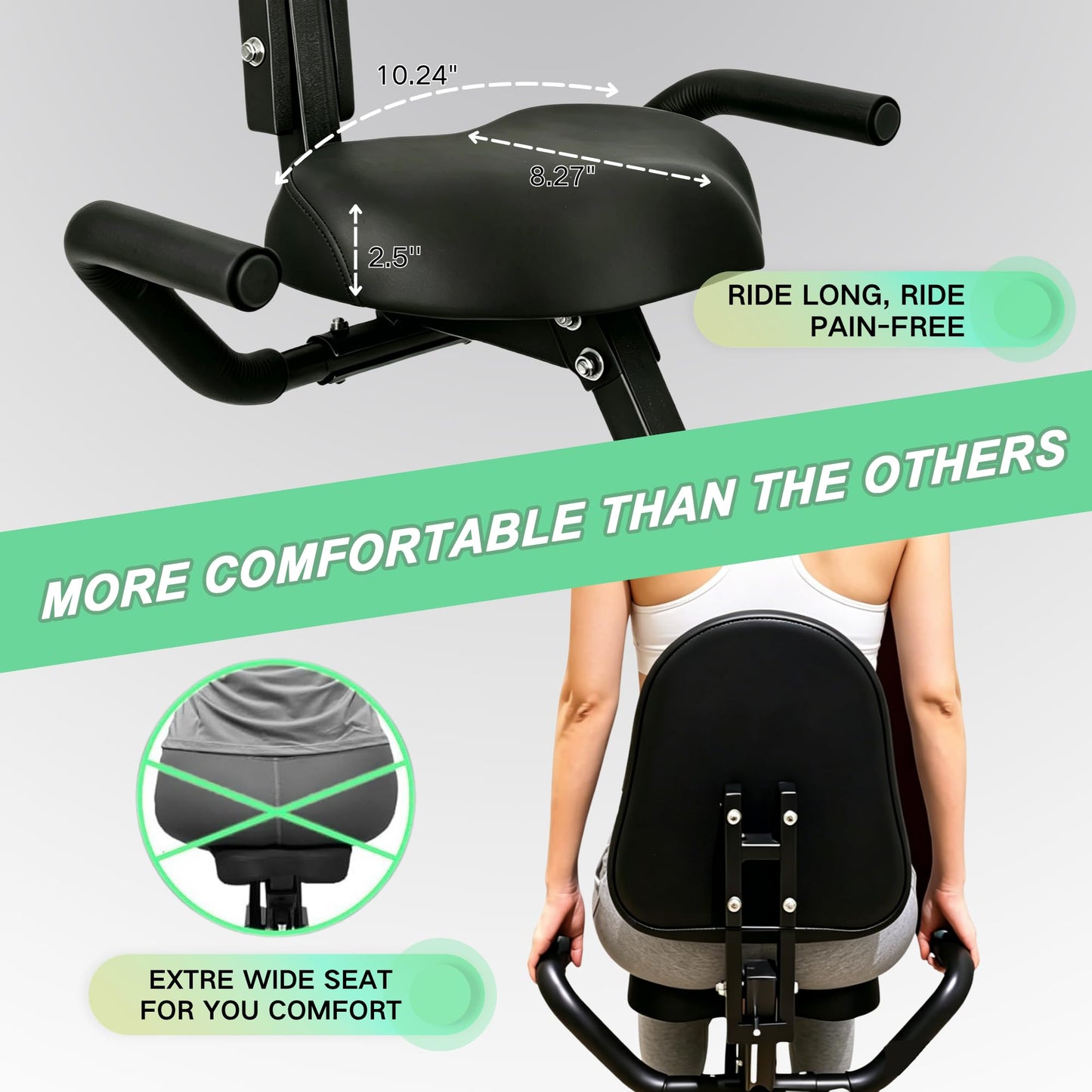 BARWING Stationary Exercise Bike for Home Workout, 5 IN 1 Foldable Indoor Cycling Bike for Seniors