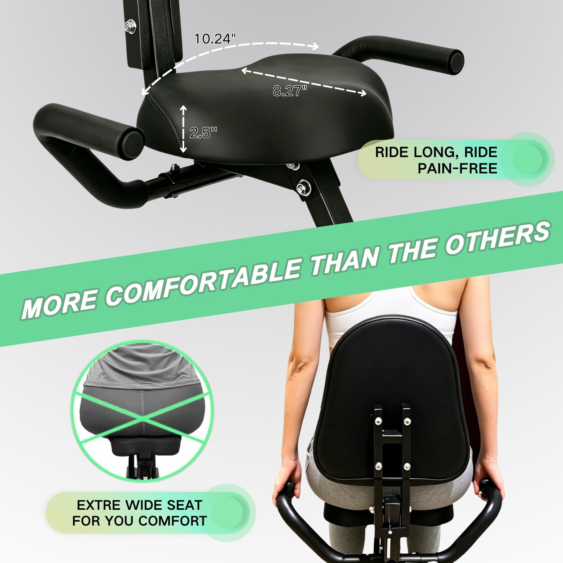 BARWING Stationary Exercise Bike for Home Workout, 5 IN 1 Foldable Indoor Cycling Bike for Seniors