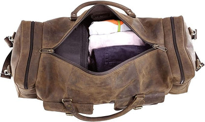 KomalC 24 inch Duffel Bag Travel Sports Overnight Weekend Leather Duffle Bag for Gym Sports Cabin Holdall bag