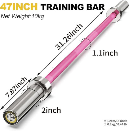 POWER GUIDANCE Chrome Olympic Barbell Bar, 2 Inch Weight Bar for lifting, Hip Thrusts,Universal Strength Training Bars 4ft/5ft/6ft