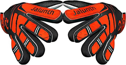 Jalunth Soccer Goalie Gloves Kids Youth Goalkeeper Field Player Gloves Boys Girls Training Grip Goal Keeper Glove Age 4-14 Years Old with Upgraded Anti-Skid Latex Palm