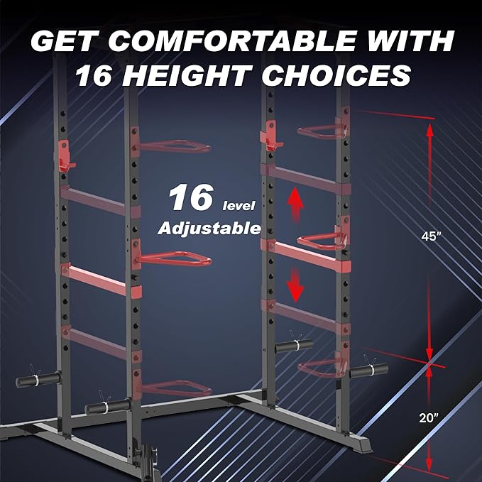 Fitness Reality Power Cage Squat Rack with Optional LAT Pulldown, Cable Crossover, 800 lb Capacity, Multi-Grip Pull-Up Bar, Adjustable Safety Bars, Strength Training for Home Gym