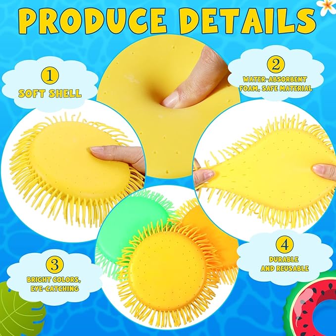 Soulchen Beach Games Flying Disc for Pool, Soaks The Target on Impact, Splash Water Flying Disc, Set of 3, Water Splashing for Pool, Beach, Park, Backyard Games