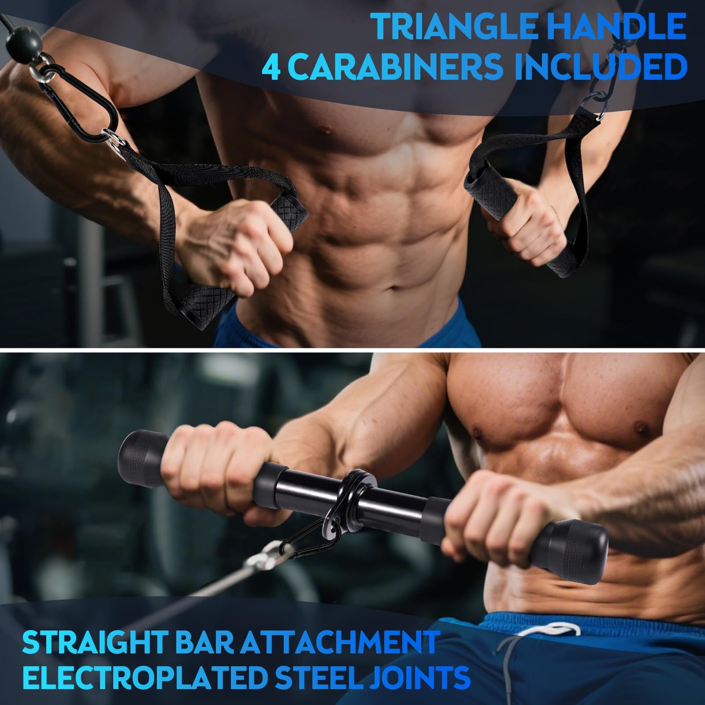 10-in-1 Cable Machine Attachments Set, LAT Pulldown Attachments Cable Accessories for Home Gym