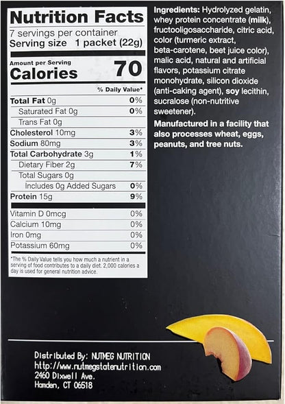 High Protein Fruit Flavored Powder Drink Mix, 15g Protein, Low Calorie, Sugar Free, Ideal Protein Compatible, 7 Servings Per Box (Peach Mango)
