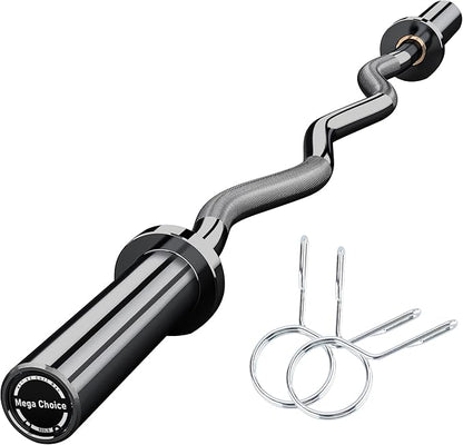 Barbell Bar for Weightlifting - 7FT Heavy Duty (1500LB/700LB), 4FT Short (500LB), 47" EZ Curl Bar - Fits 2" Standard Plates - Home Gym Strength Training