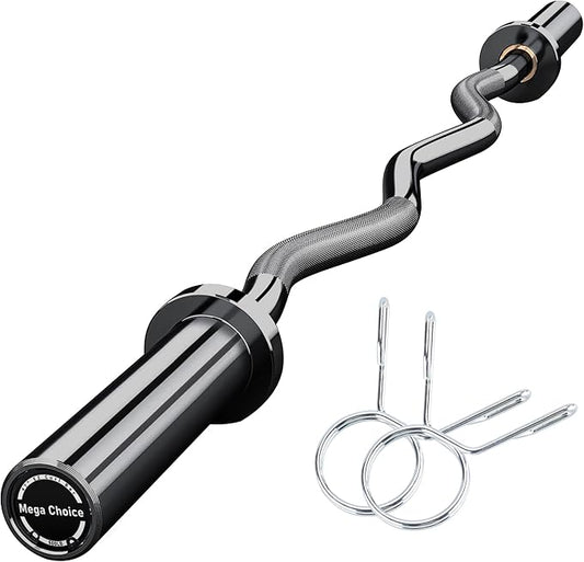 Barbell Bar for Weightlifting - 7FT Heavy Duty (1500LB/700LB), 4FT Short (500LB), 47" EZ Curl Bar - Fits 2" Standard Plates - Home Gym Strength Training