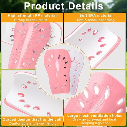 2 Pairs Shin Guards Soccer for Kids,Shin Pads Extra Lightweight Breathable Slide in Shin Guard for Football Training Match Outdoor Activities Protective Slip-in Shin Guards for Boys Girls
