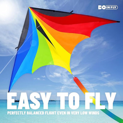 Triangular-Shaped Kite - Easy to Control, with an Eye-catching Design, it is Perfect for Outdoor Entertainment and Suitable for Beginners to use.