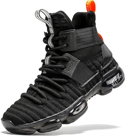 VITUOFLY Kids Basketball Shoes Boys Air Cushion Sneakers Girls Mid Top School Hoops Shoes Non-Slip Outdoor Sports Running Gym Comfortable Durable Little Kid/Big Kid