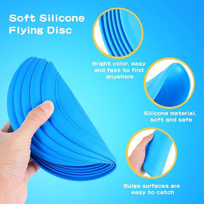 Lenwen 24 Pcs Flying Disc 6.89 Inch Soft Silicone Flying Disks Classic Play Flick Disc for Outdoor Backyard Beach Lawn Sports Park Camping Playing Adults Pet