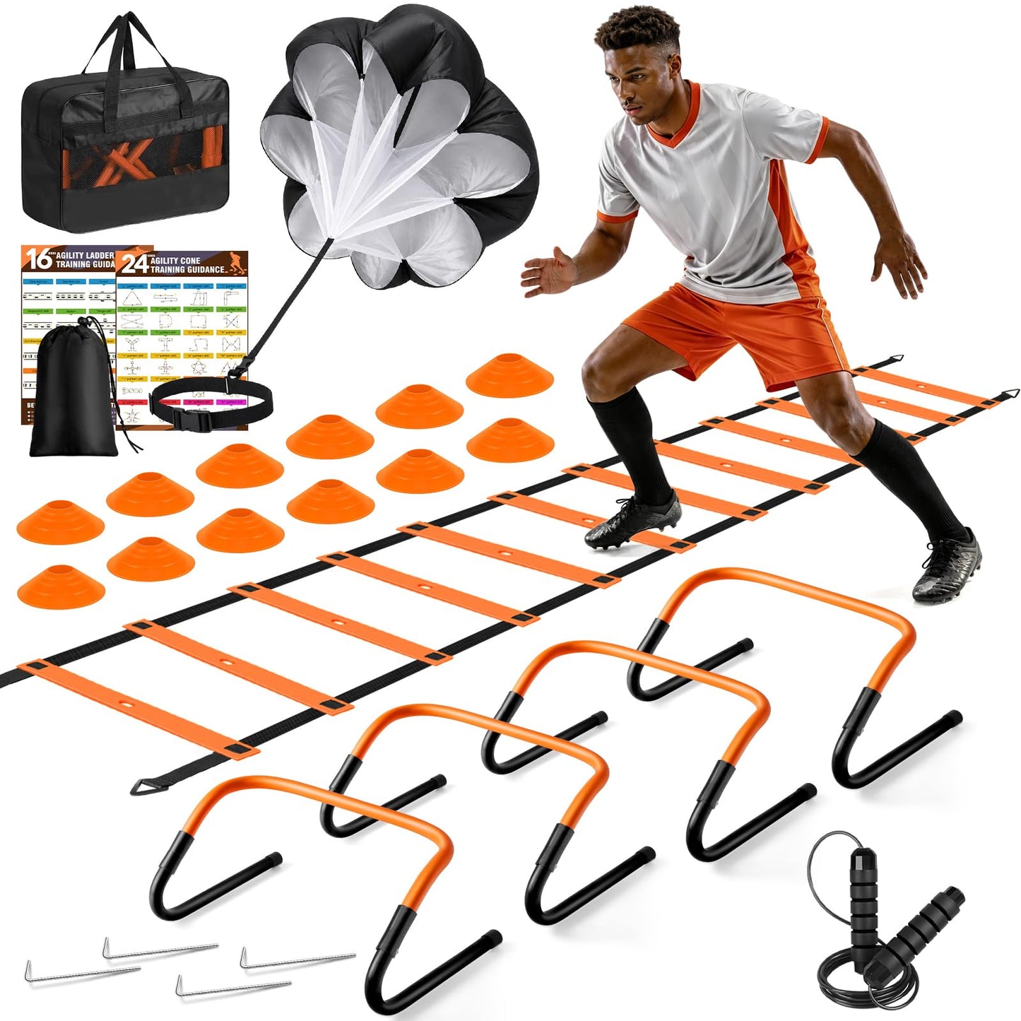Agility Ladder, Soccer Football Training Equipment Agility & Speed Training