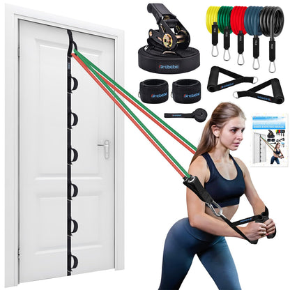 Brebebe Upgrade Door Anchor Strap for Resistance Bands Exercise, Multi Points Anchor Straps with 7