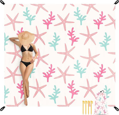 78''×86'' Beach Blanket Waterproof Sandproof, Beach Mat Lightweight Outdoor Picnic Blanket for Travel, Camping, Hiking