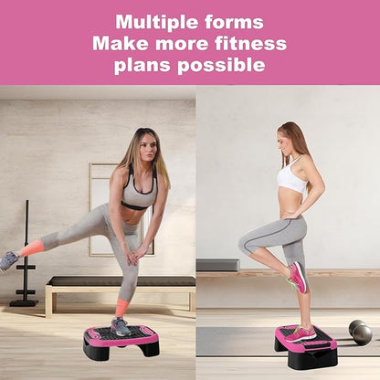 4-In-1 Aerobic Balance Board and Step Up Exercise Platform - Adjustable Multifunctional Balance Board Slant Board, Steppers for Exercise - Home Workout Non Slip Stepper Platform