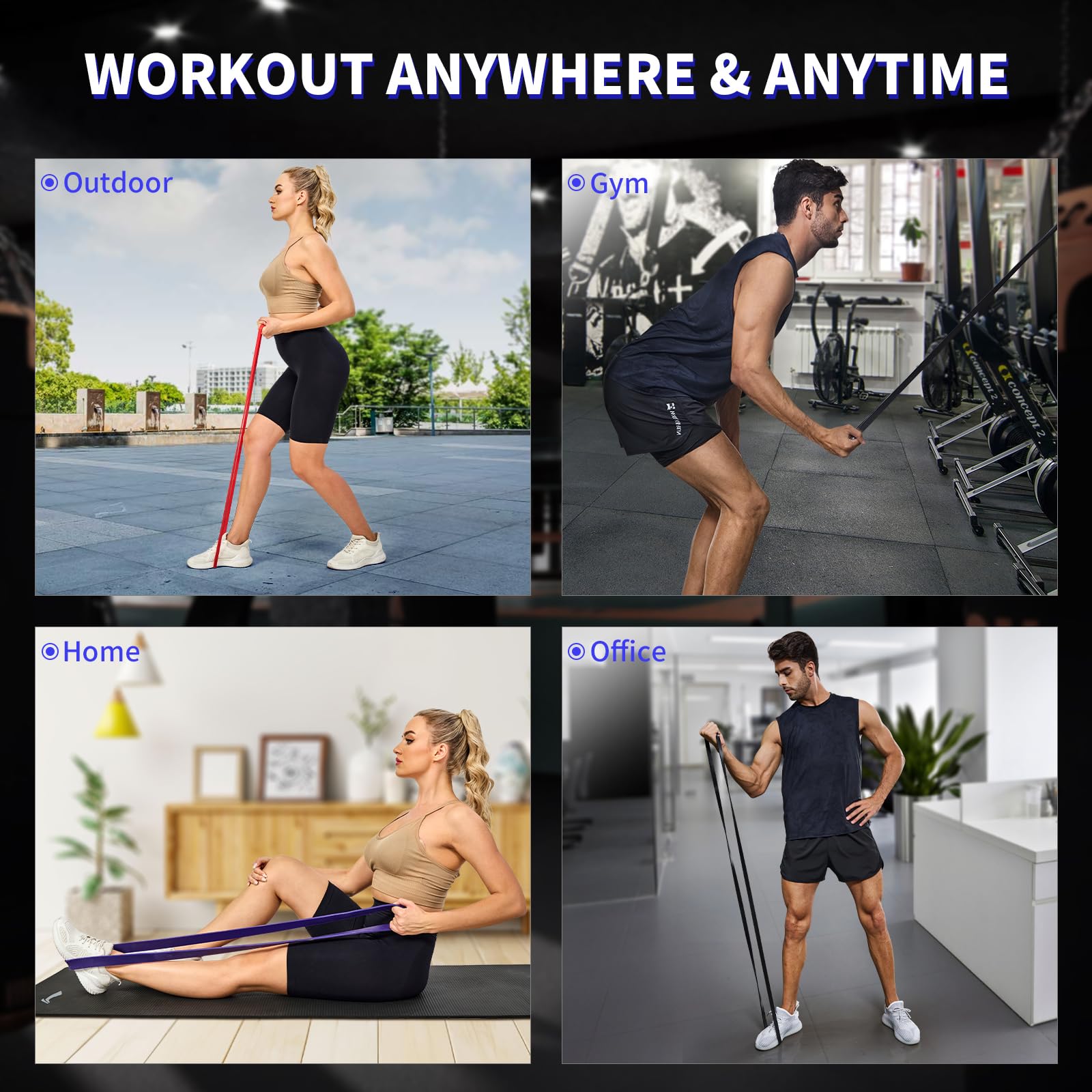 YONKFUL Pull Up Assistance Bands Set, Long Resistance Bands for Working Out