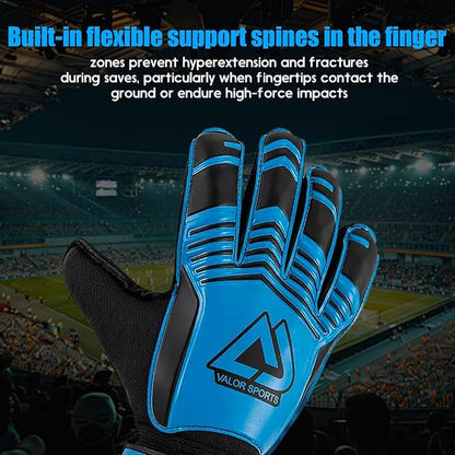 Soccer Goalkeeper Gloves with Finger Protection to Prevent Injuries, Strong Grip for Tough Tackles, Breathable Goal Keeper Gloves for for Kids, Youth and Adult