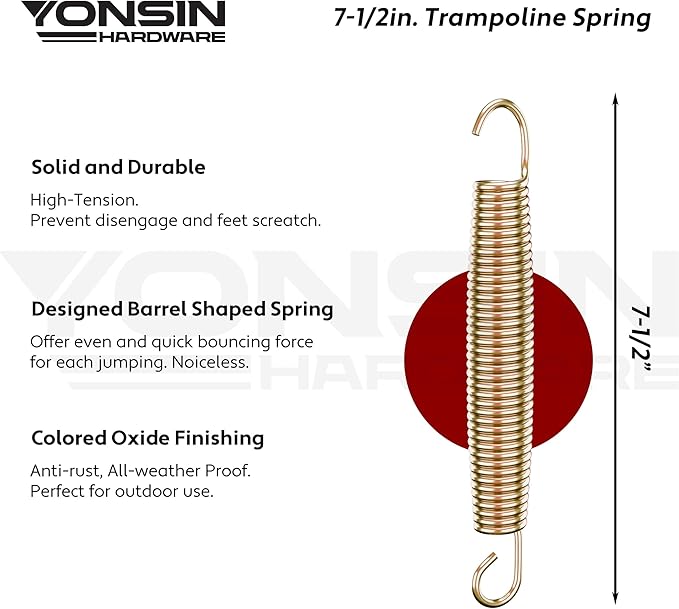 Trampoline Springs Heavy Duty with Swivel & Straight Hooks, Stainless Steel Trampoline Accessories Ideal Spring Replacement, Includes T-Hook Tool