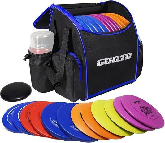 Disc Golf Set with Bag - 12 PCS Flying Disc Golf Discs for Beginner with Putter, Midrange, Driver |
