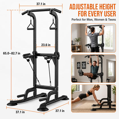 Power Tower Pull Up & Dip Station Multi-Function Home Strength Training Fitness Workout Station